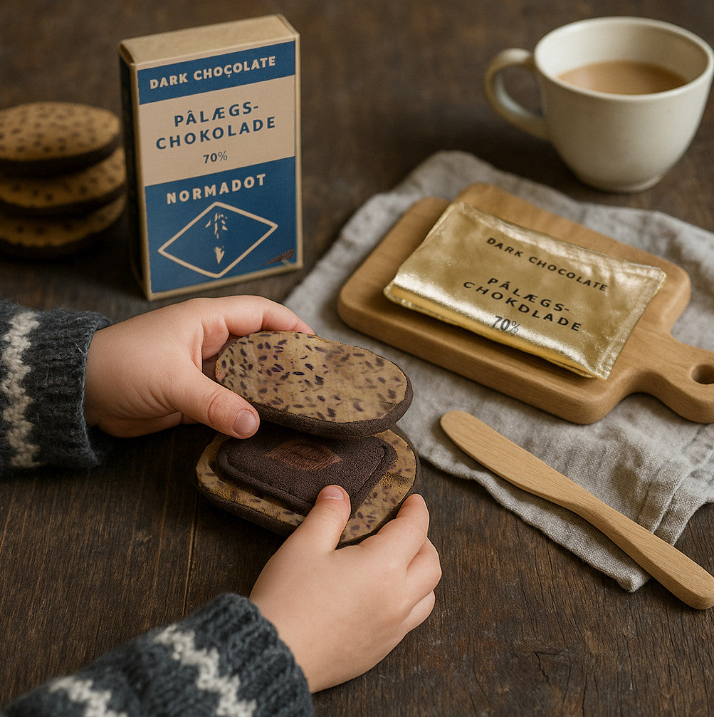 Pack of 4 Dark Chocolate Slices – Pålægschokolade / Sandwich Chocolate