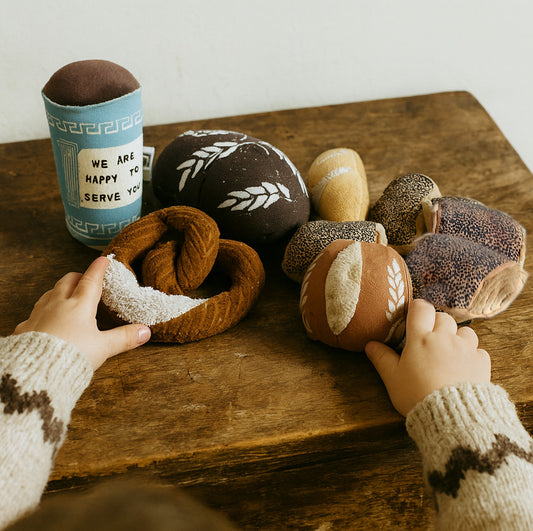 Normas Bakery – Handmade Pretend Bread Toy Set with Cotton Storage Bag