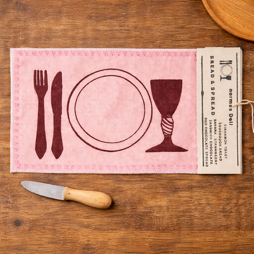 Bread and spread with Embroidered Placemat