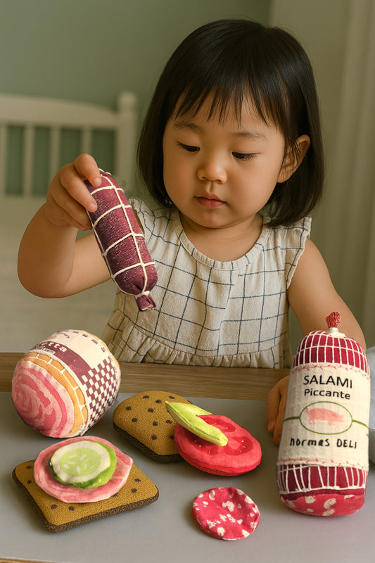 Handmade Pretend Tuscan Salami – Sustainable Cotton Play Food
