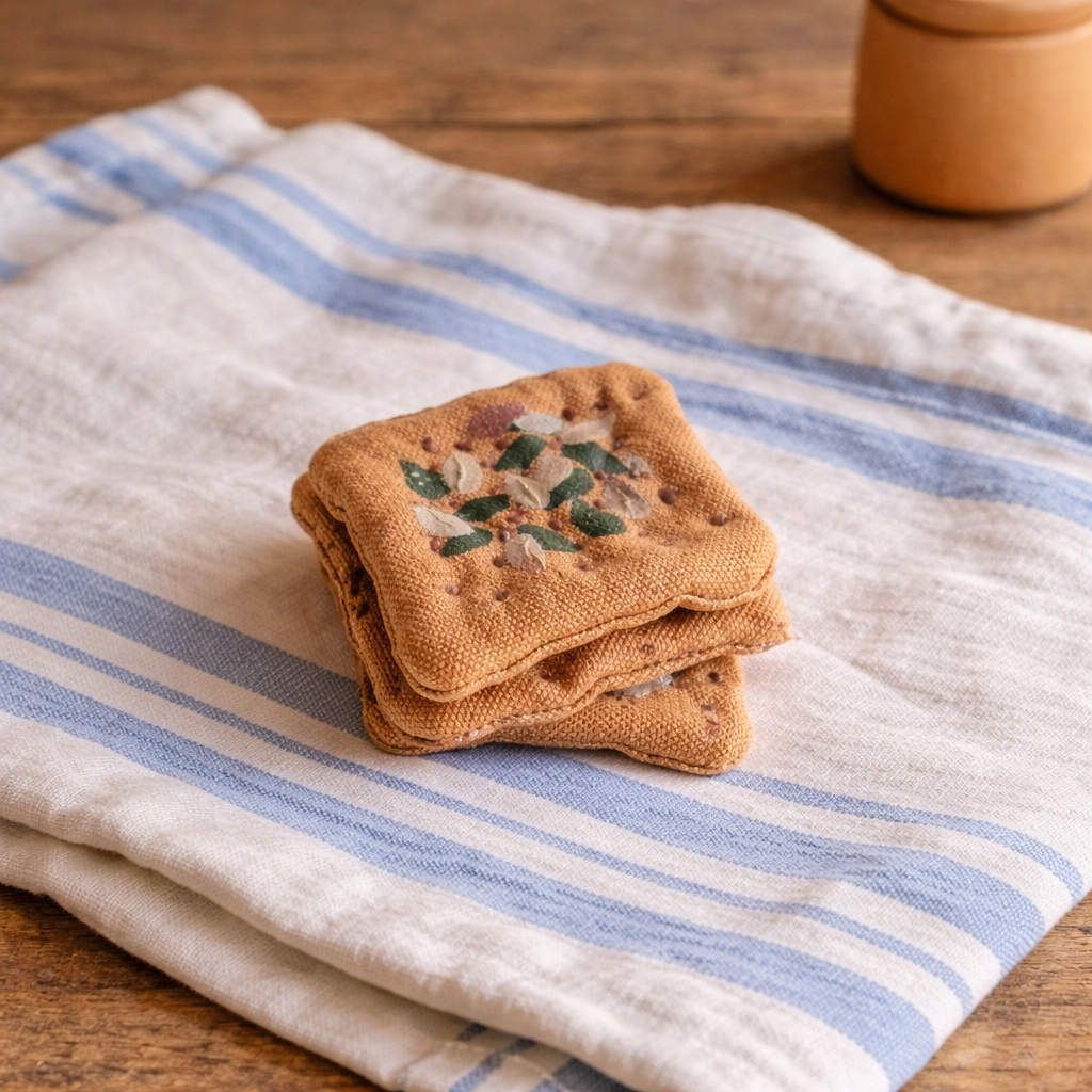 Fabric Play Food – Pumpkin & Sunflower Seed Crackers (3 pcs)