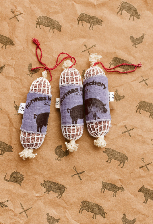 Handcrafted Upcycled Fabric Salami Toy