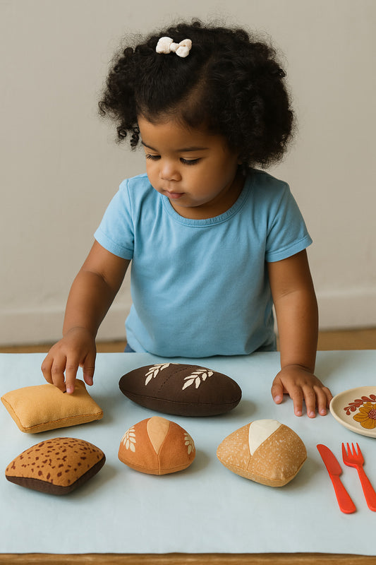 Artisan Play Bread Set – 5-Piece Handcrafted Bakery with Fabric Bag