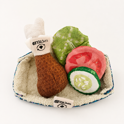 Upcycled Takeaway Tray – Fabric Play Food Set