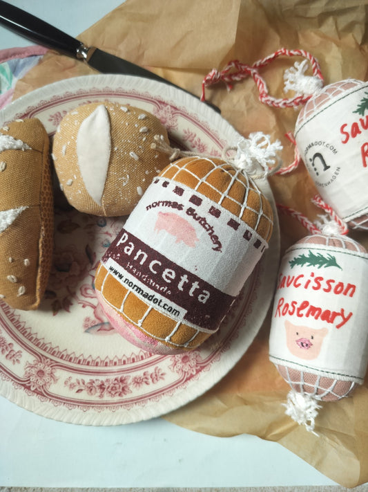 Pancetta Play Food Set – Handmade Italian-Style Fabric Toy
