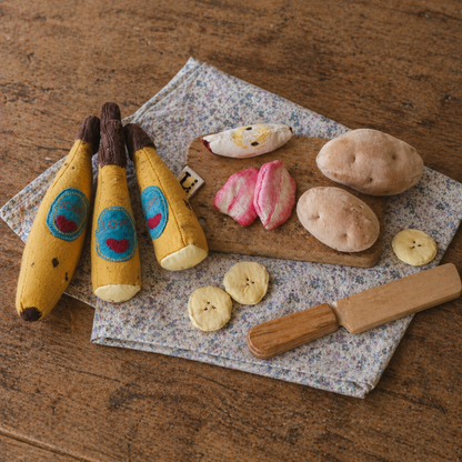 Fabric Banana Toy with Slices