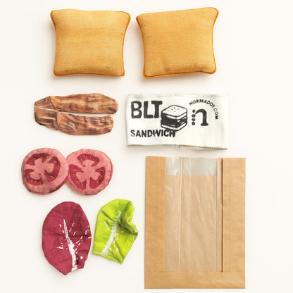 Plush BLT Sandwich Toy – Handmade Pretend Play Food