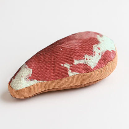 Plant-Based Dual-Sided Ribeye Steak Toy – Raw & Cooked Sides - 1 Pcs