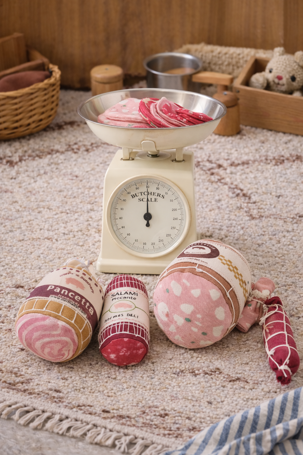 Handmade Mortadella Toy with Slice