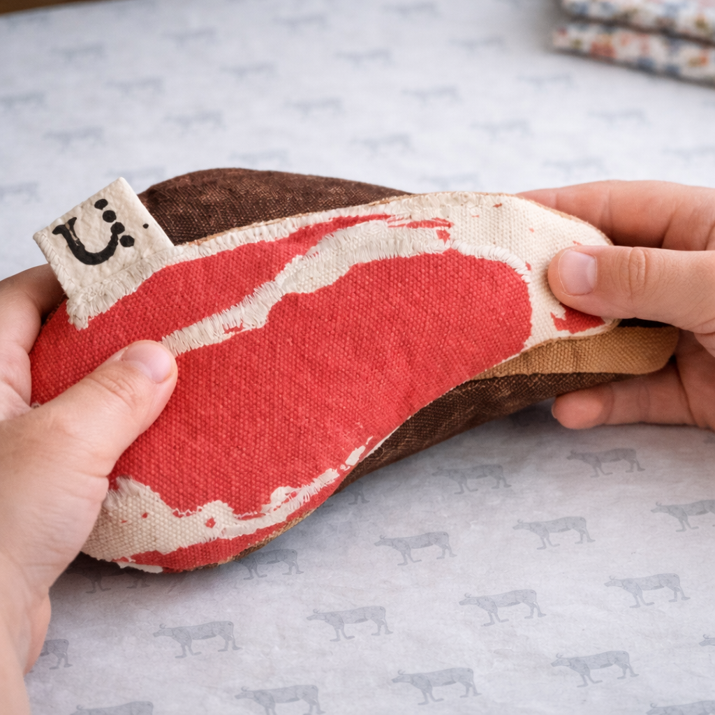 Dual-Sided Ribeye Steak Toy – Raw & Cooked Sides - 1 Pcs