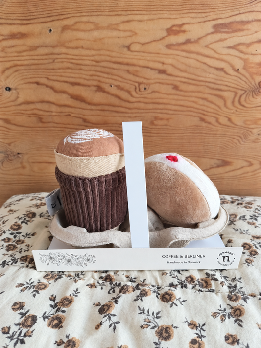 Coffee Play Set – Fabric Coffee Cup & Berliner | Handmade Pretend Play