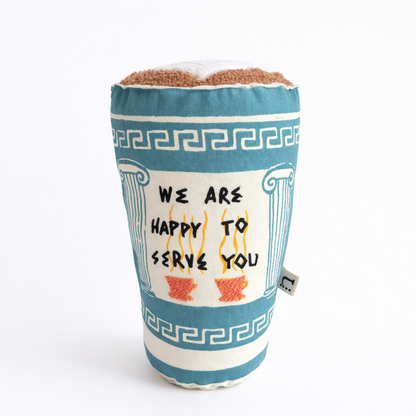 New York Greek Coffee Cup Pillow