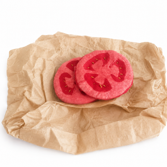 Handmade Tomato Slices – Fabric Play Food (2-Pack)