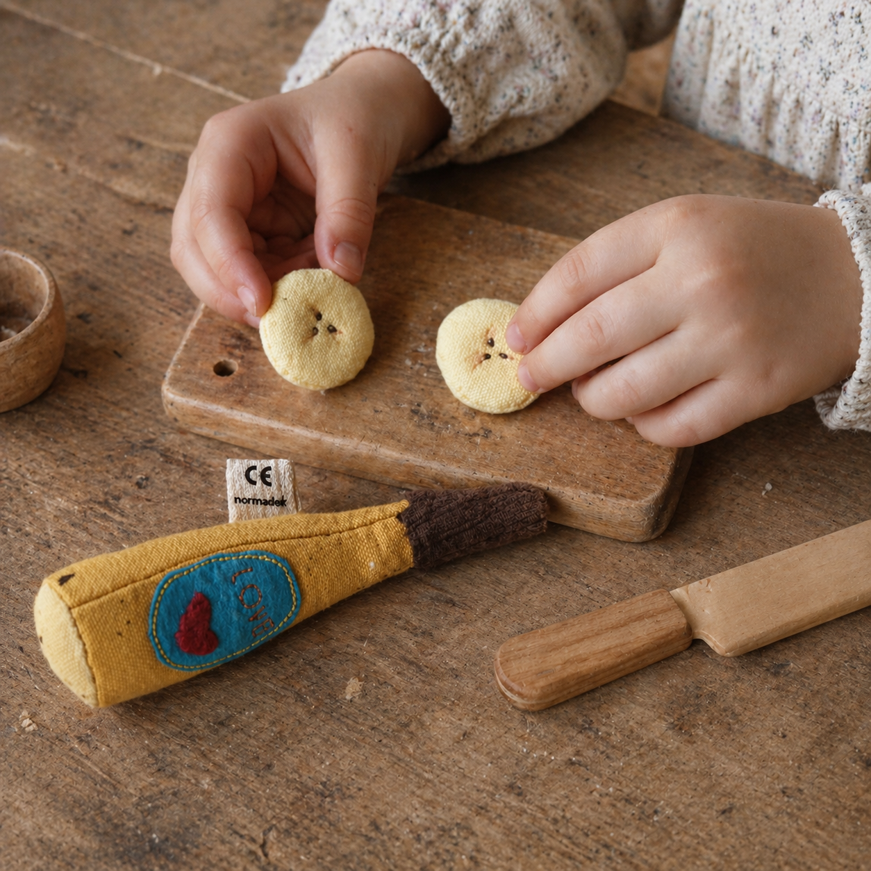 Fabric Banana Toy with Slices