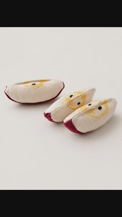 Fabric Apple Slices – Handmade Pretend Play Food (3 pcs)