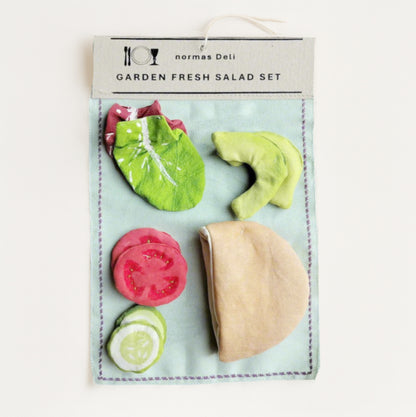 Handcrafted Garden Fresh Salad Play-Set – Avocado, Tomato, Cucumber & Pita