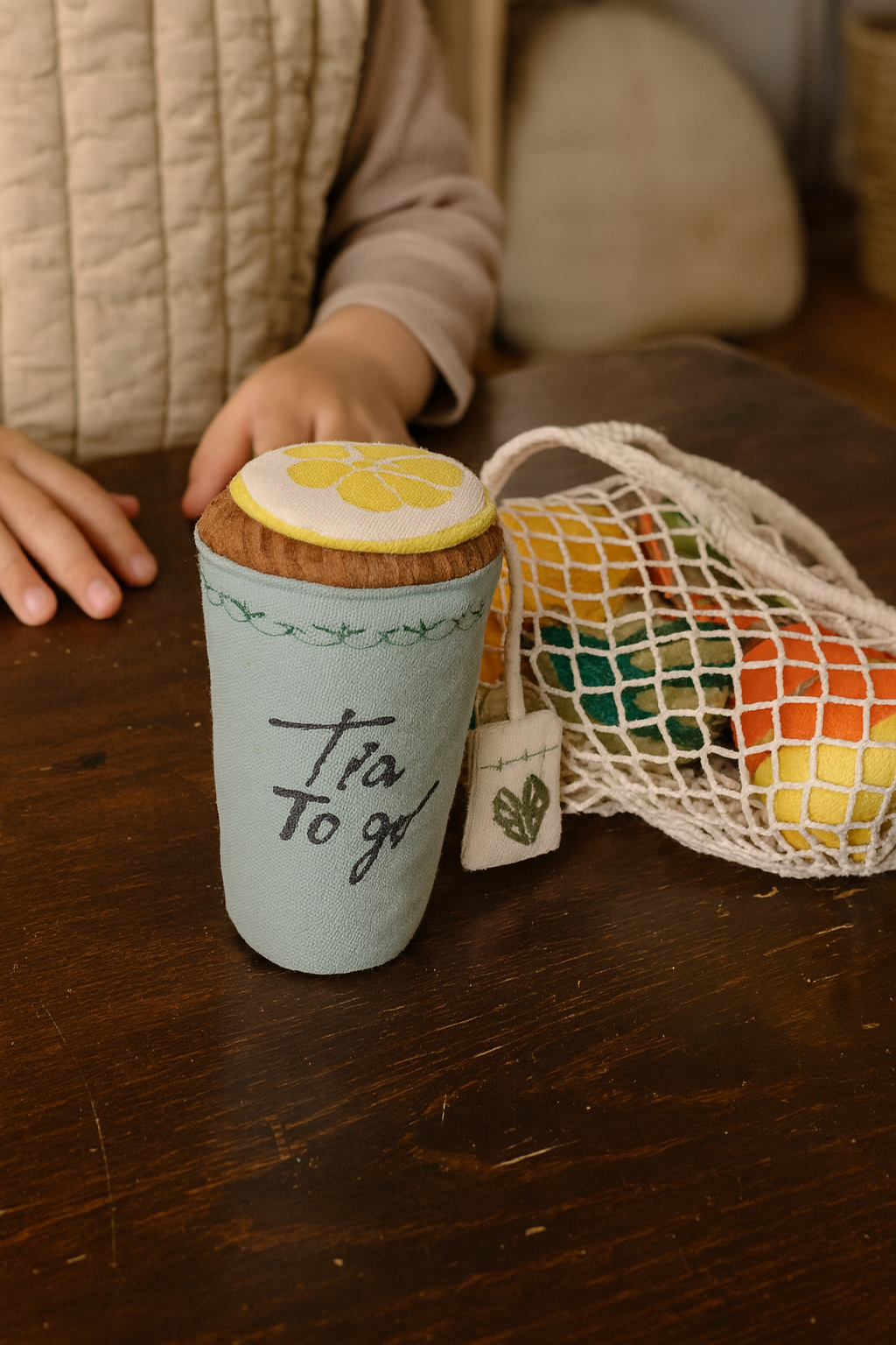 Handmade "Tea To Go" Play Cup with Lemon & Tea Bag