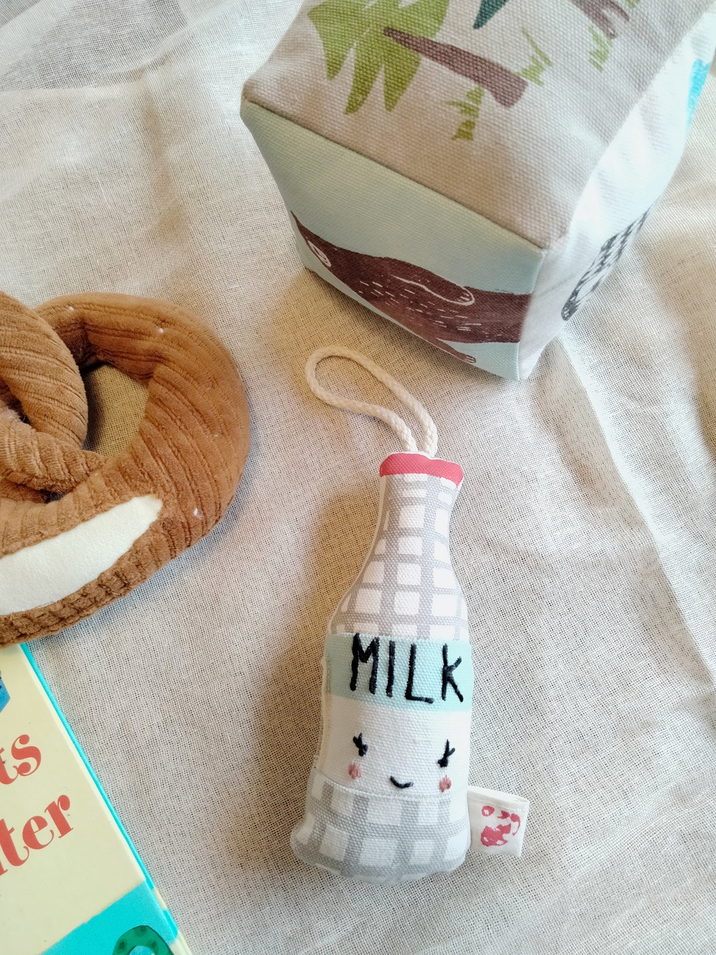 Rattle toy set -  pretzel and milk bottle
