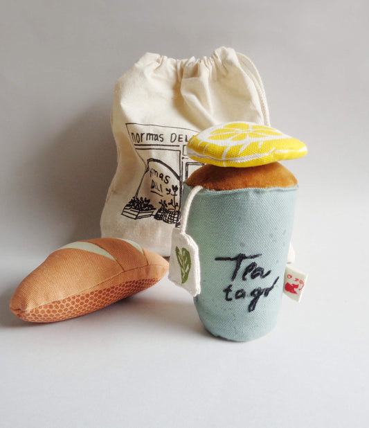 Breakfast Toy Bag handmade textile pretend play set – normadot .com ™